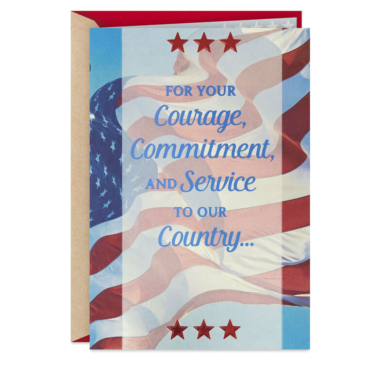 Thank You for Your Courage and Commitment Military Appreciation Card