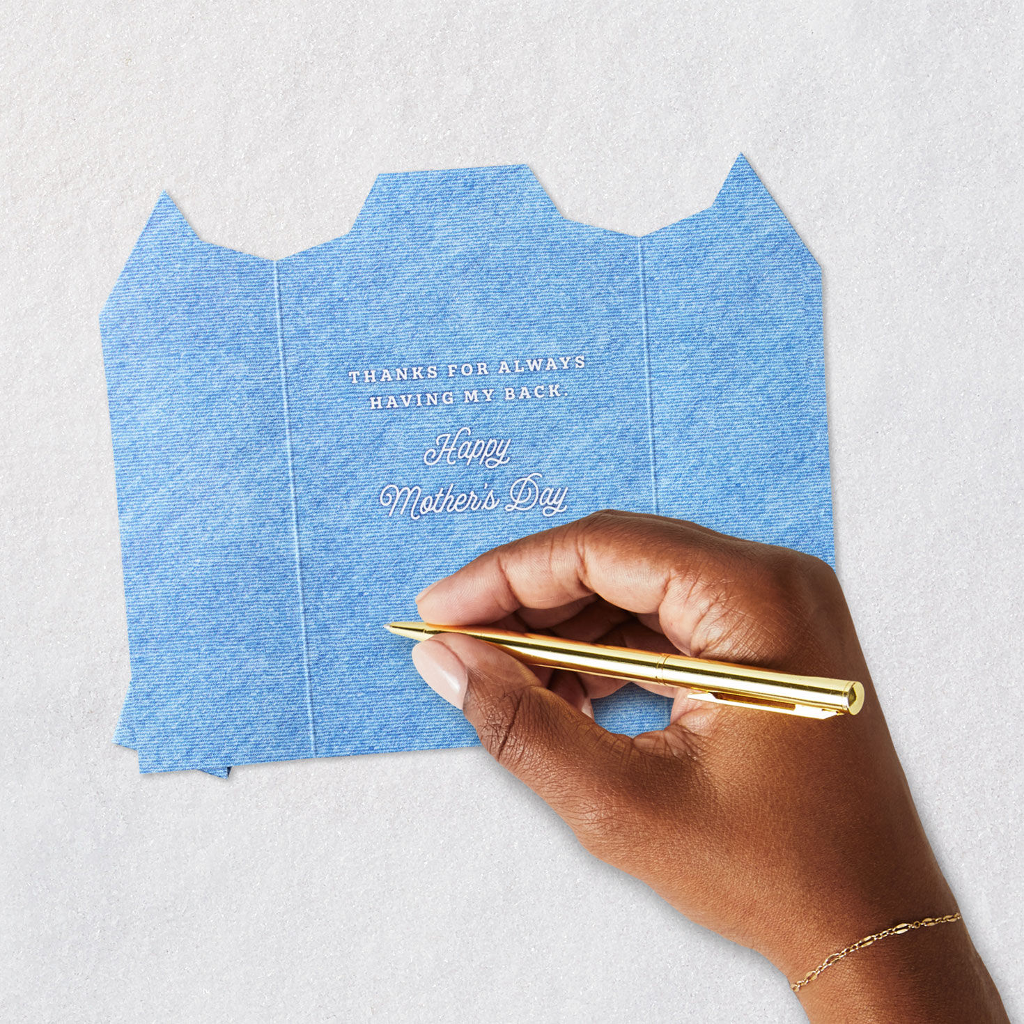 Jean Jacket With Heart Paper Craft Mother's Day Card Signing card image number 7