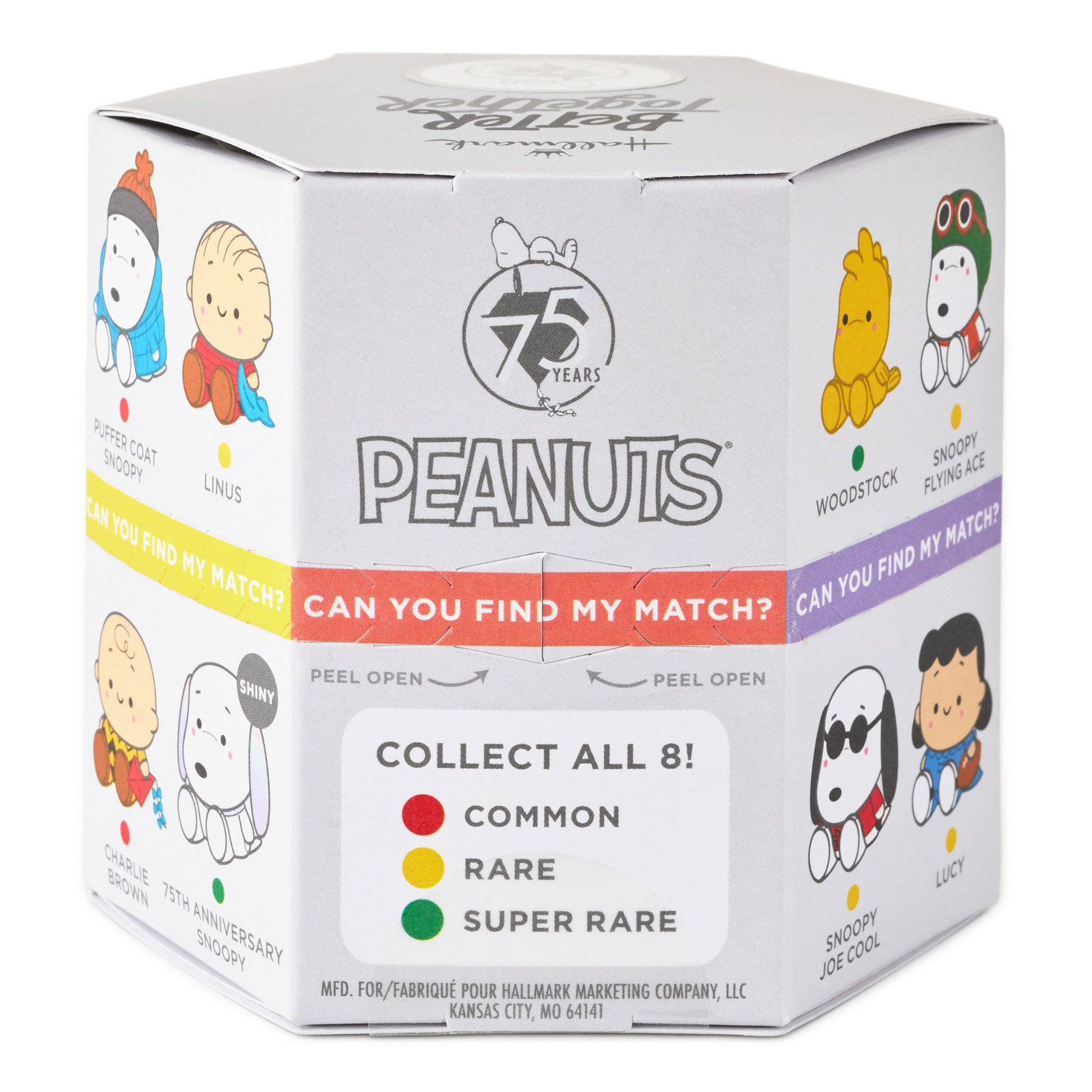 Mini Peanuts Magnetic Plush in Mystery Box package back image number 5