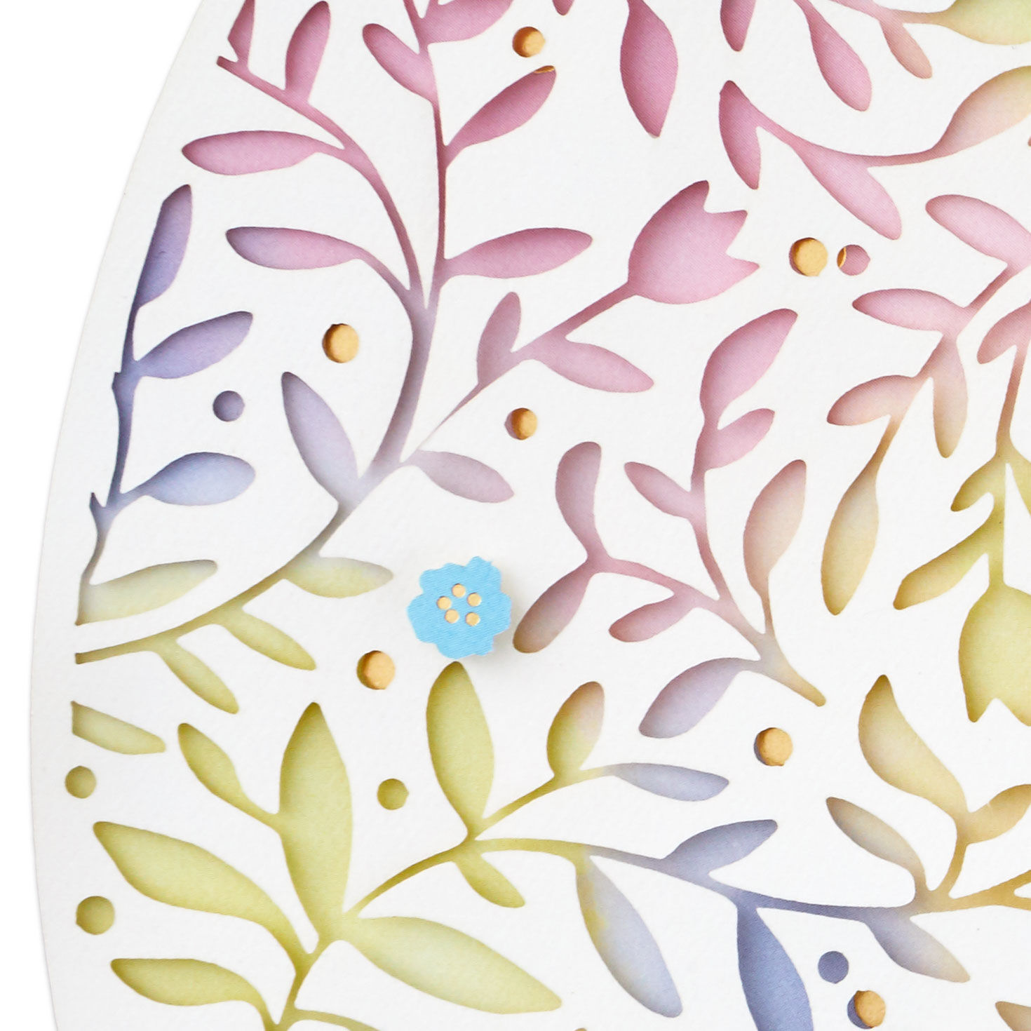 Die-cut Rainbow Floral Egg Easter Card Card Front Detail image number 4