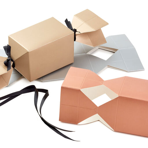 Metallic 3-Pack Candy-Shaped Holiday Party Favor Boxes, 