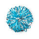 Turquoise and Silver Metallic Pom Pom Gift Bow, 5"