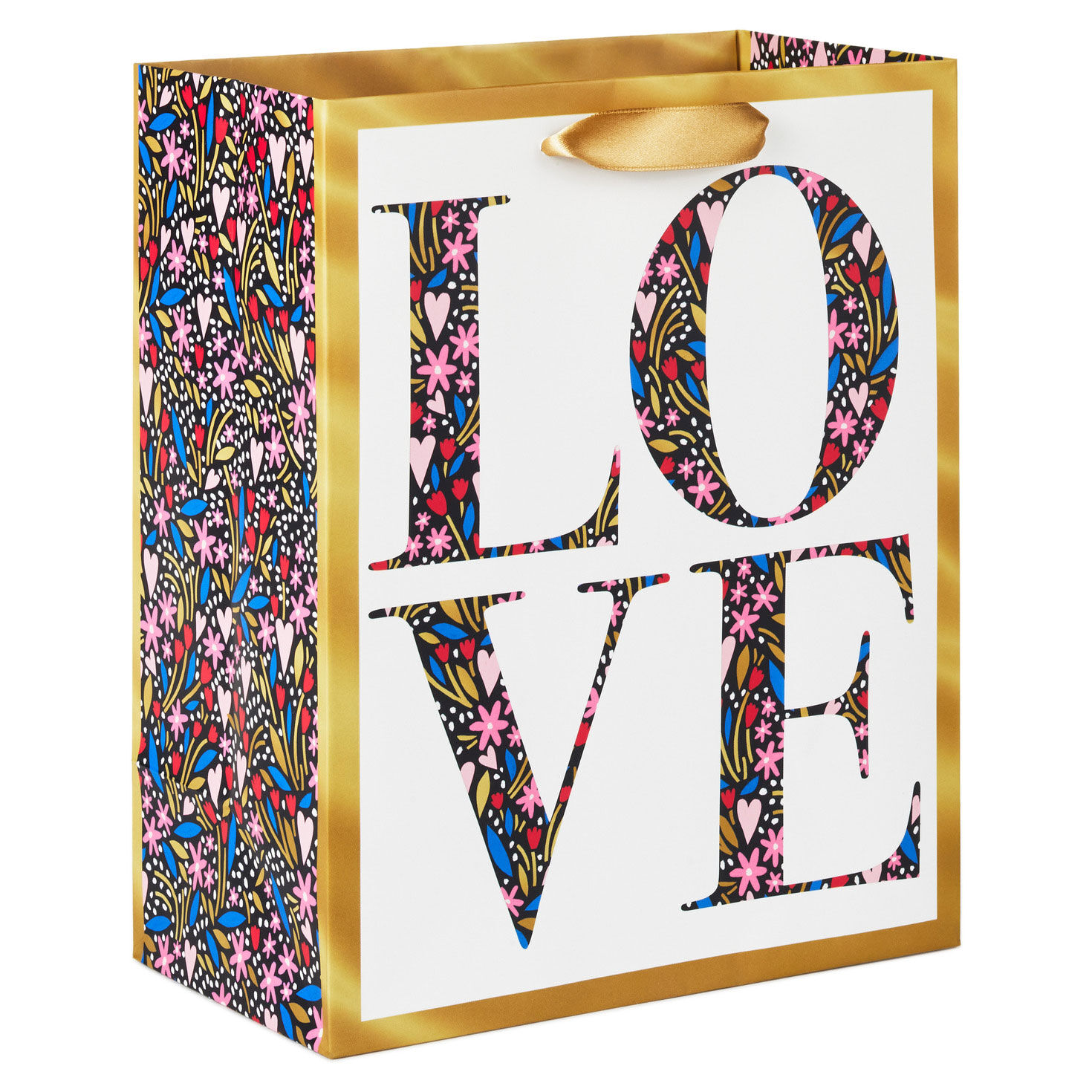 9.6" Love Floral Heart Print on White Medium Gift Bag for only USD 3.49 | Hallmark