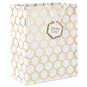 13" Gold Foil Hexagons on White Large Gift Bag, , large image number 1