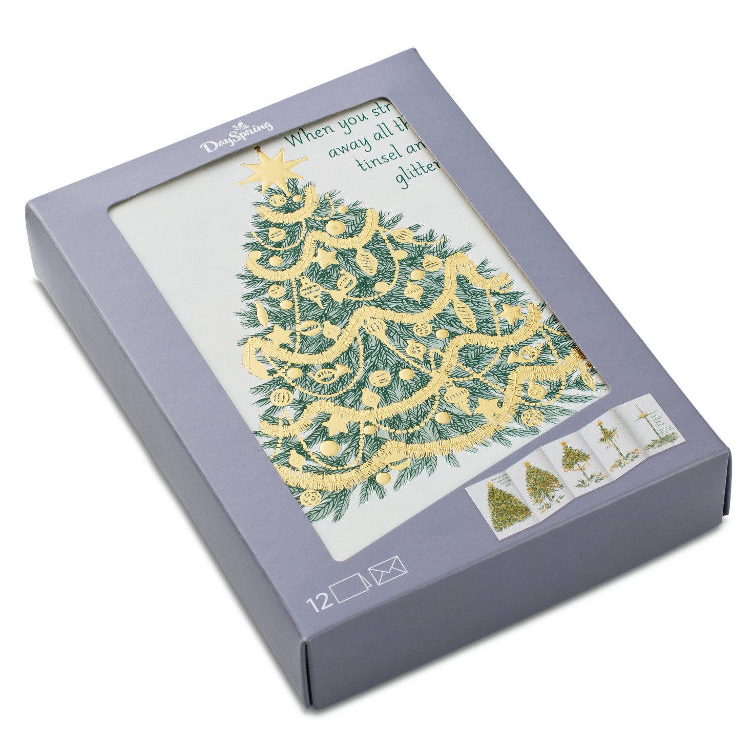 Christmas Tree to Cross Religious Boxed Christmas Cards, Pack of 12