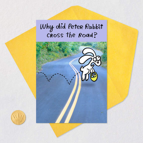 Why Did the Rabbit Cross the Road Funny Easter Card, , large image number 5