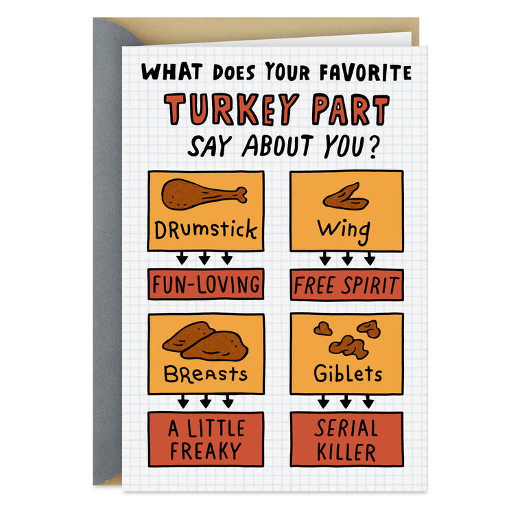 Favorite Turkey Parts Thanksgiving Card