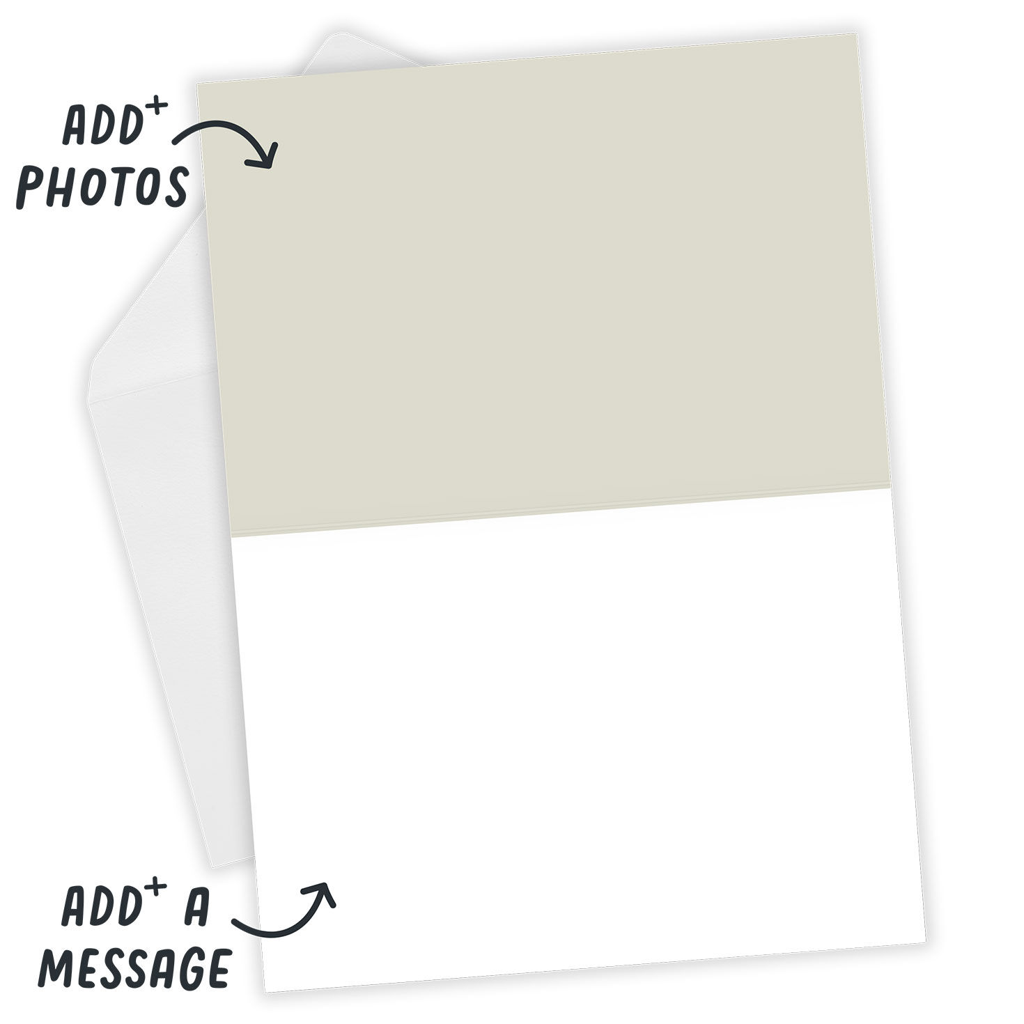 White Frame With Captions Personalized Card Open Card with Envelope indicating personalization image number 4