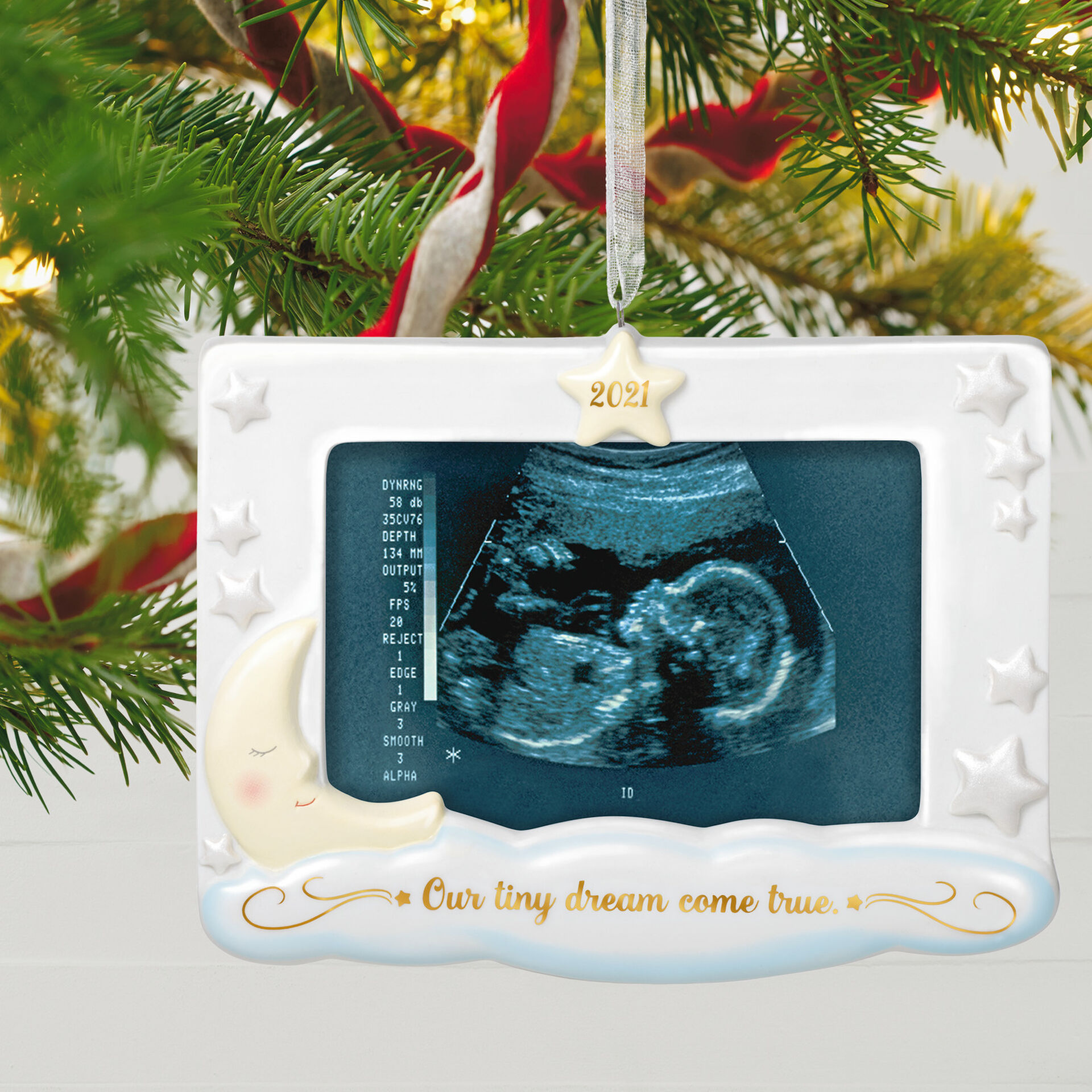 Dream Come True Sonogram 21 Porcelain Photo Frame Ornament Keepsake Ornaments Hallmark
