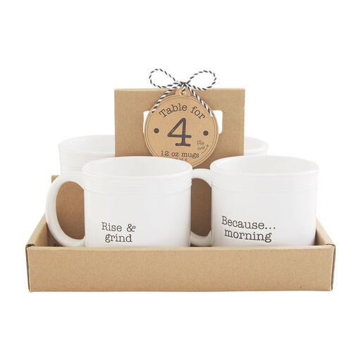 Mud Pie Funny Mugs, Set of 4, 