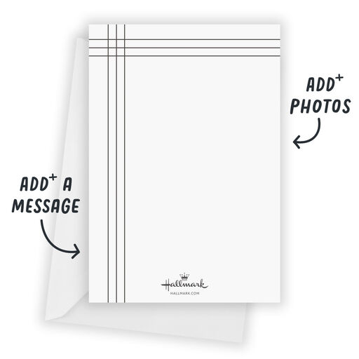 Lines on White Top Nine Flat Holiday Photo Card, 