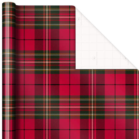 Cozy Plaid Christmas Wrapping Paper, 45 sq. ft., , large
