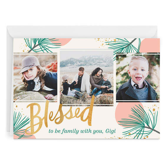 Personalized Blessed Holiday Photo Card, , large image number 1
