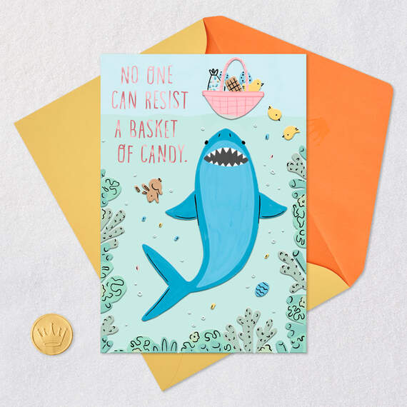 Shark Eating Candy Funny Easter Card, , large image number 5