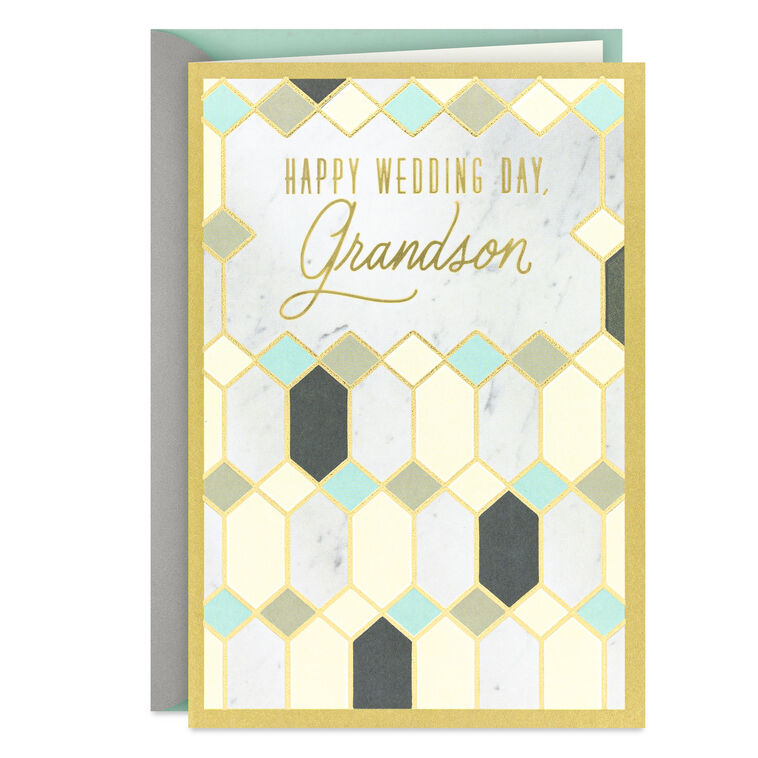 Celebrating This Beautiful New Chapter Wedding Card for Grandson