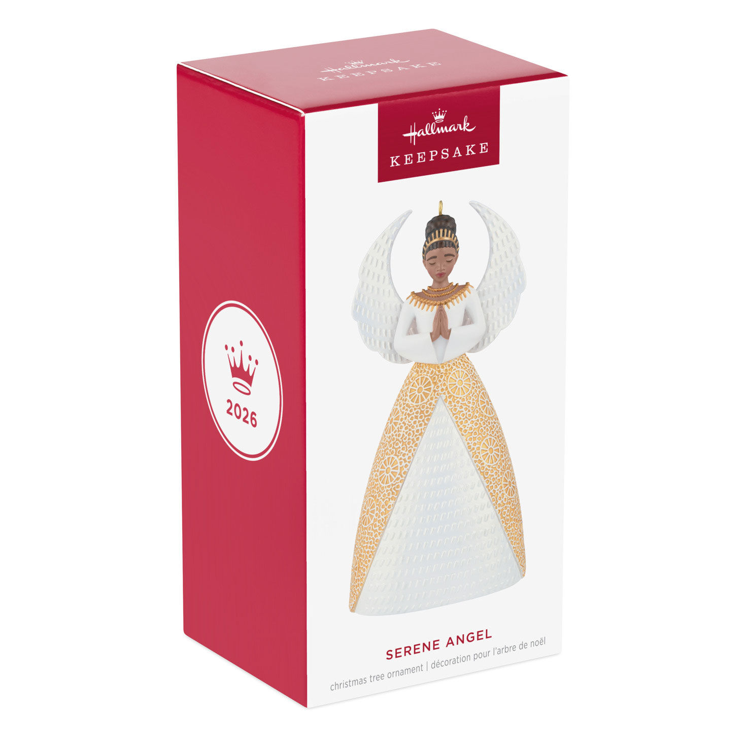 Dark Skin Angel in White Gold Keepsake Ornament Package Front image number 7