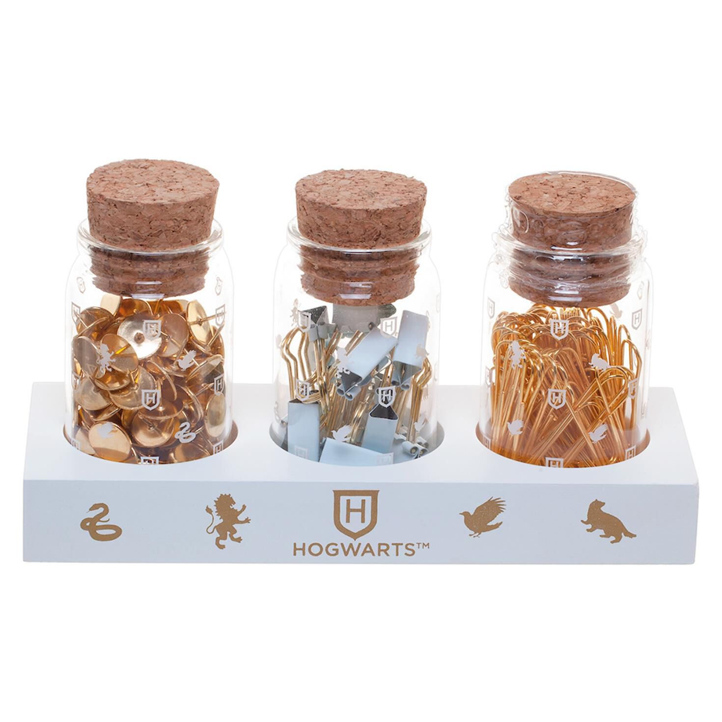 Harry Potter Glass Jars In Base Desk Accessory Set Desk