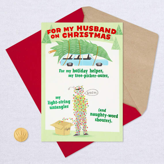 You Come Through Funny Pop-Up Christmas Card for Husband, , large image number 6
