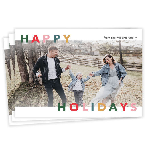 Simple and Colorful Letters Flat Holiday Photo Card, 