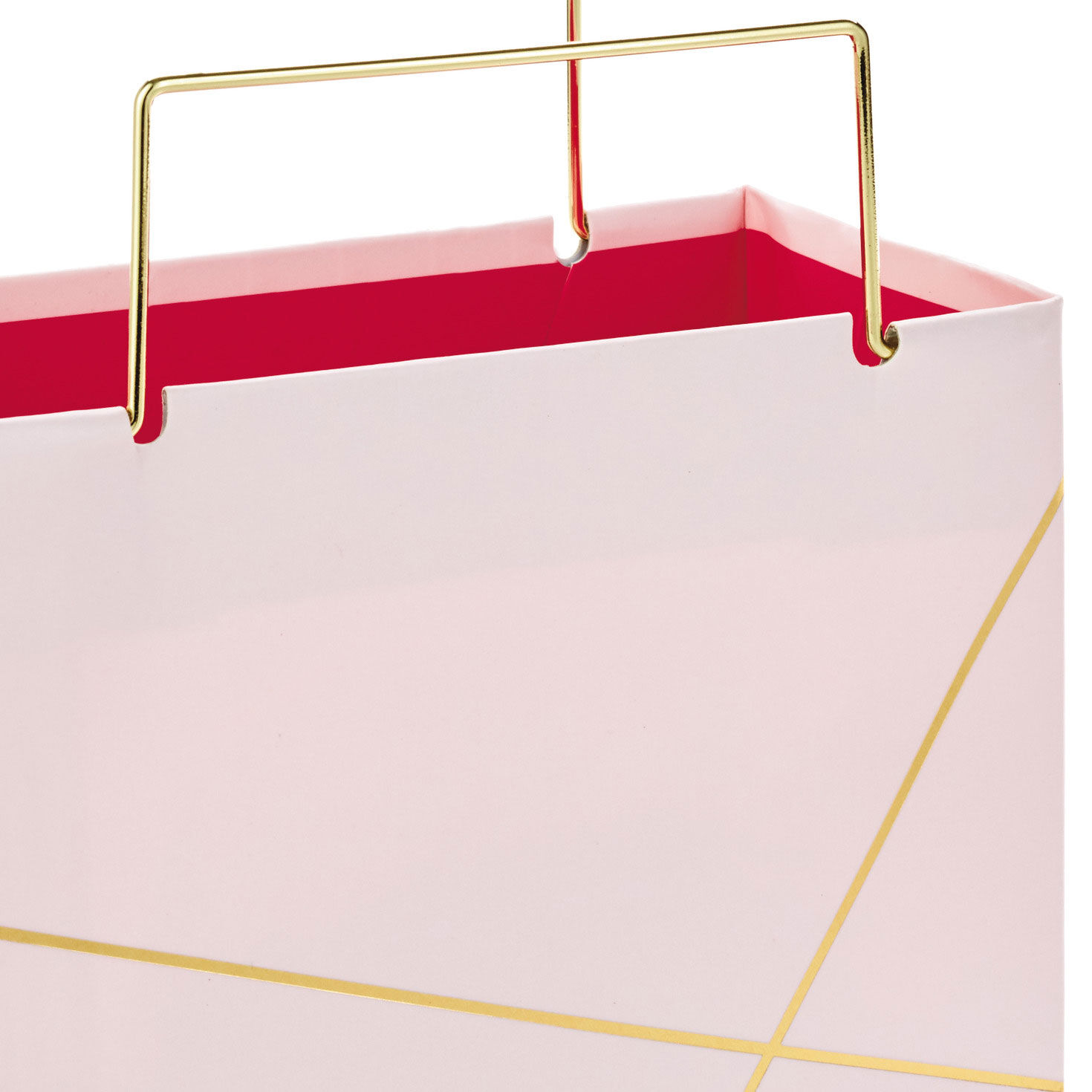 Light Pink With Gold Small Square Gift Bag, 5.5", , large image number 4