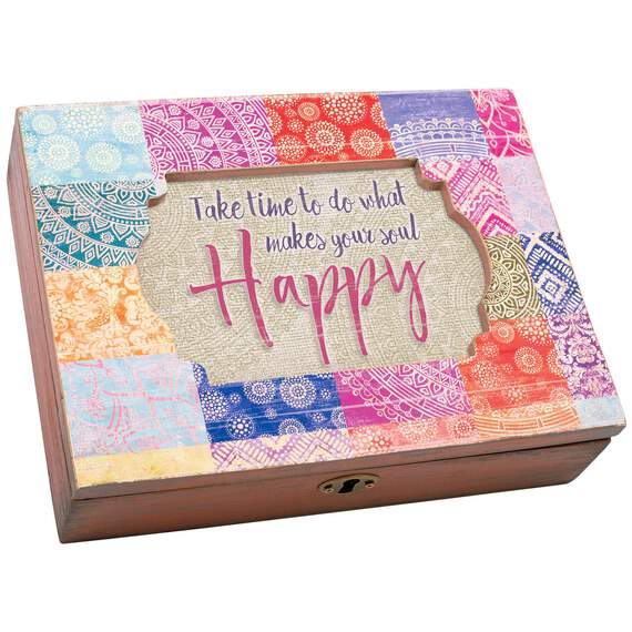 Make Your Soul Happy Distressed Wood Keepsake Box, , large image number 2