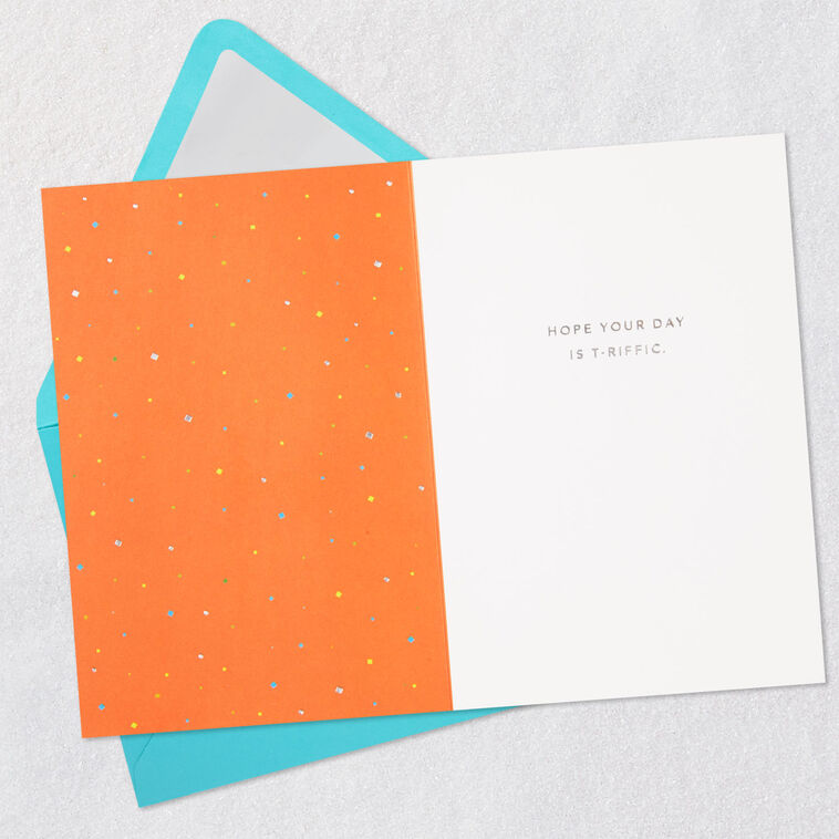 Dimensional Dinosaur Birthday Card Open card with envelope image number 3