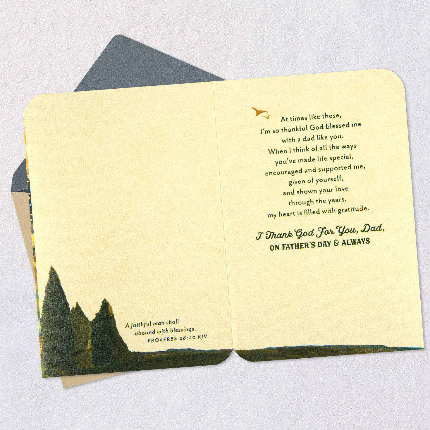 Mountain Stream Religious Father's Day Card Open Card with Envelope image number 4