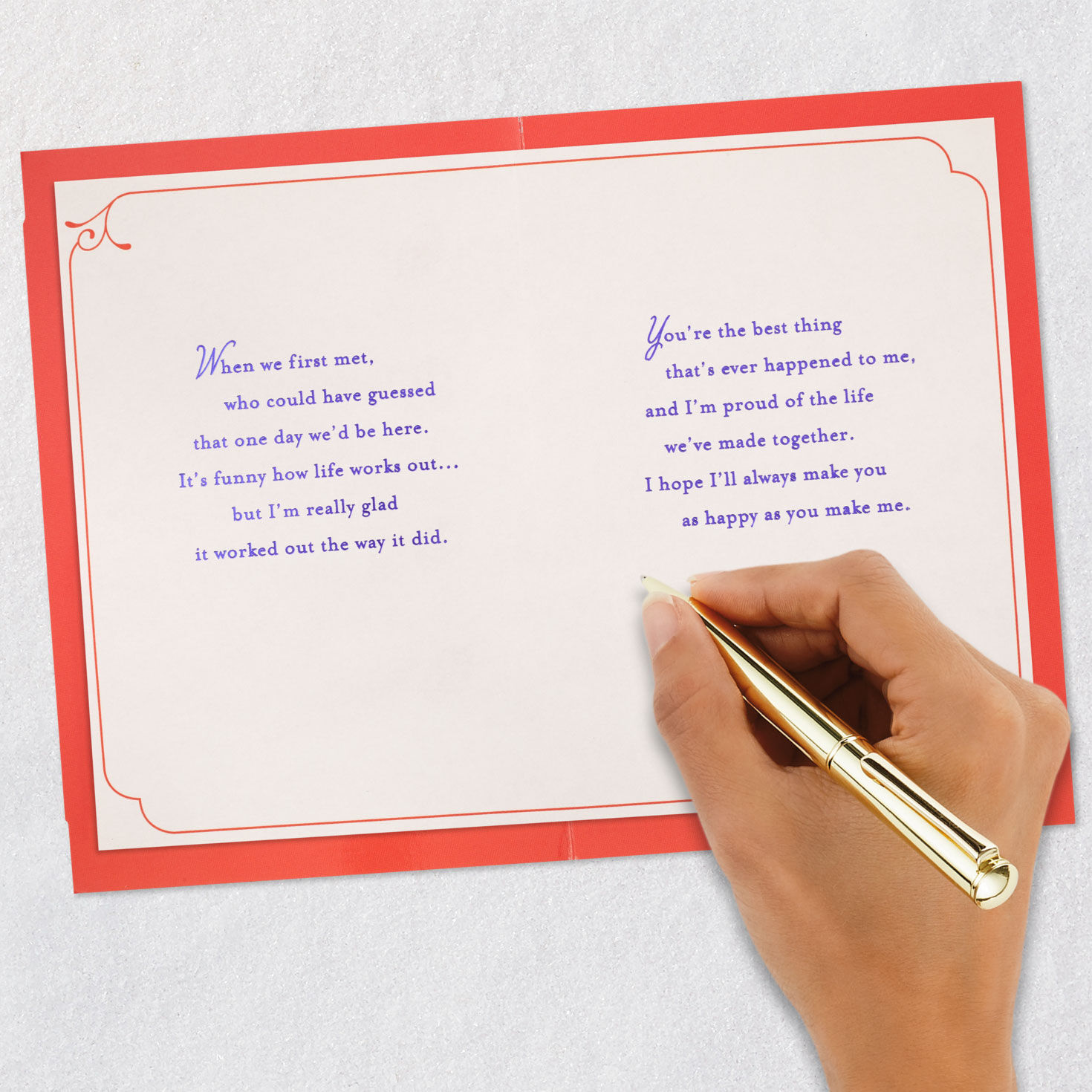 Gold Heart on Red Romantic Love Card  image number 7