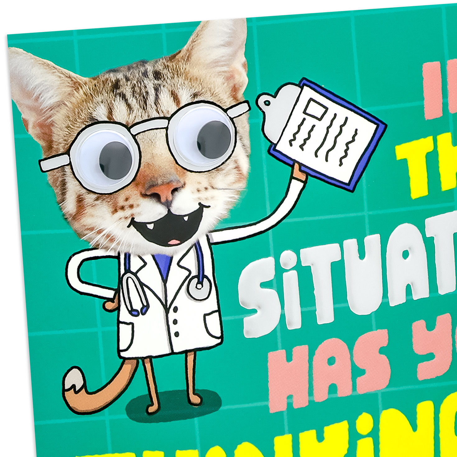 Funny Cartoon Cat Doctor Get Well Soon Card Card Front Detail image number 4