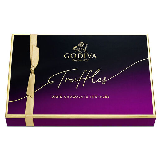 Godiva Assorted Signature Dark Chocolate Truffles Gift Box, 24 Pieces, 