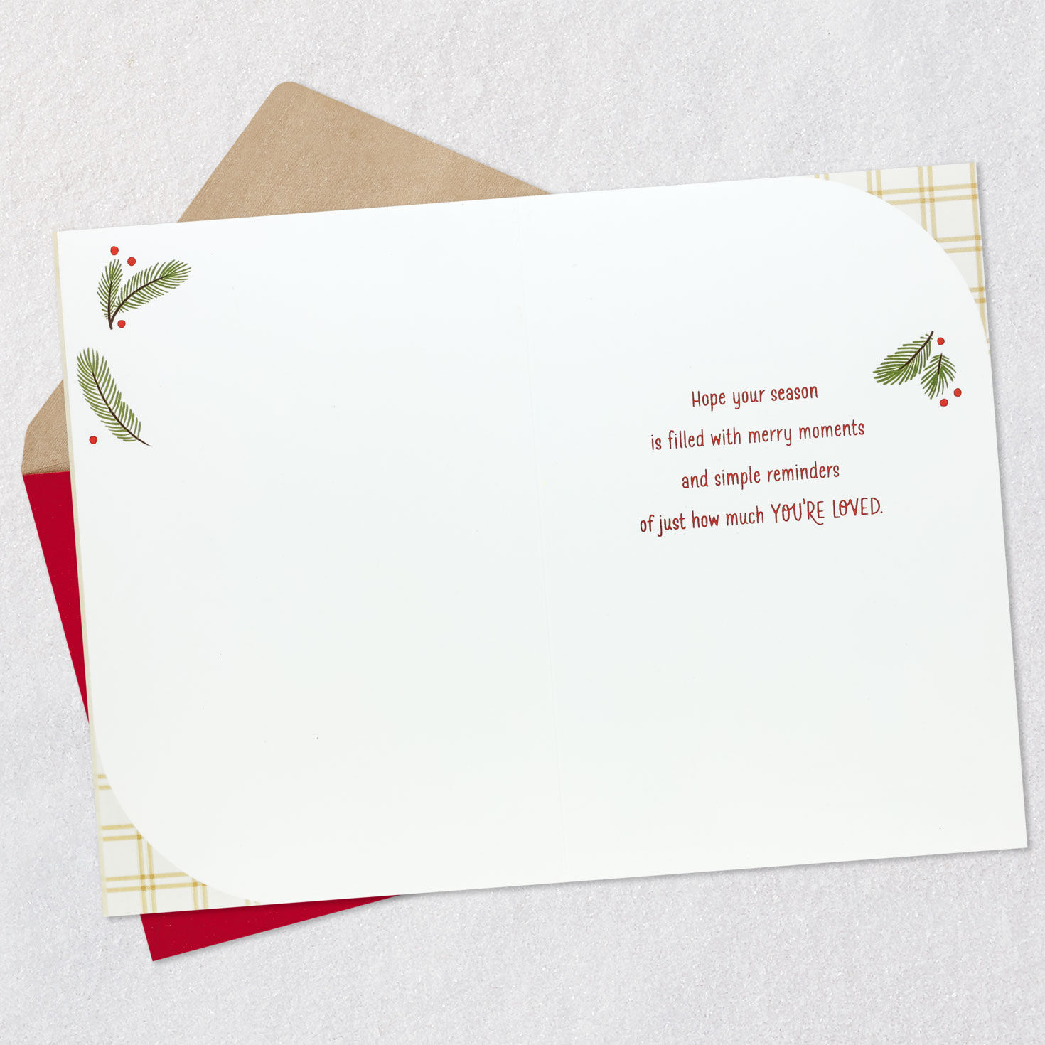 Holiday Wreath Christmas Card for Goddaughter Open card with envelope image number 3