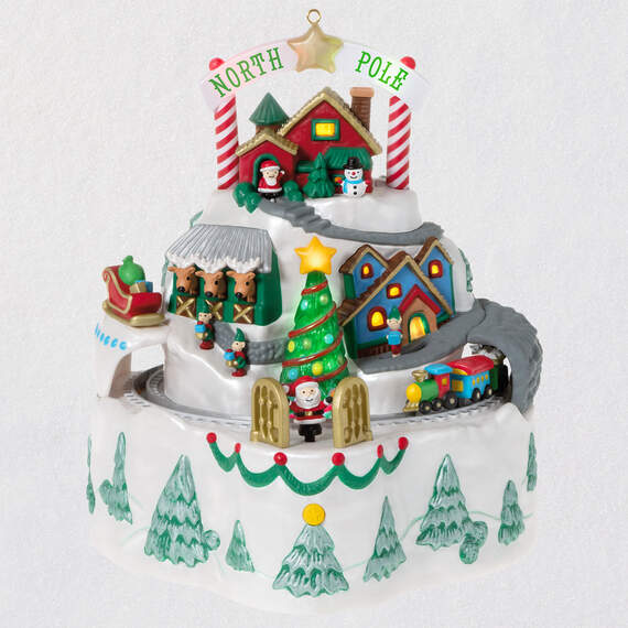 North Pole Village Musical Ornament With Light and Motion, , large image number 1