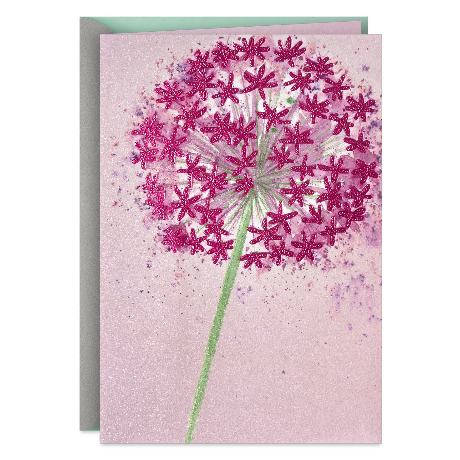 Purple Allium Flower Blank Card