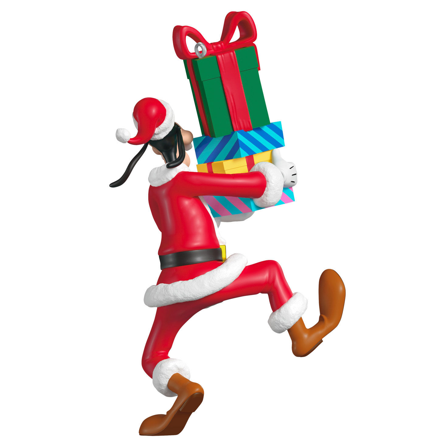 Santa Goofy Holding Presents Keepsake Ornament Back image number 6