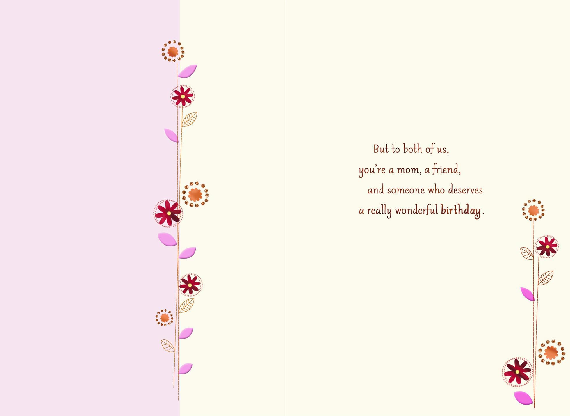 you deserve a wonderful day birthday card for mom from