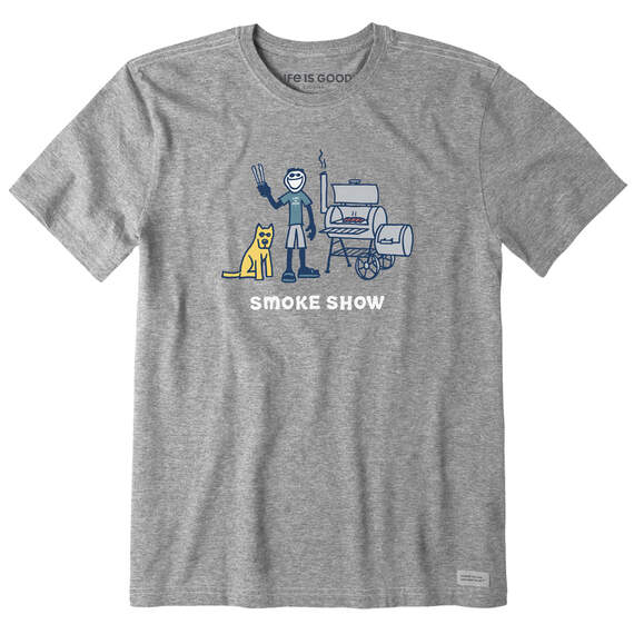 Life is Good Smoke Show Gray Men's T-Shirt, , large image number 1