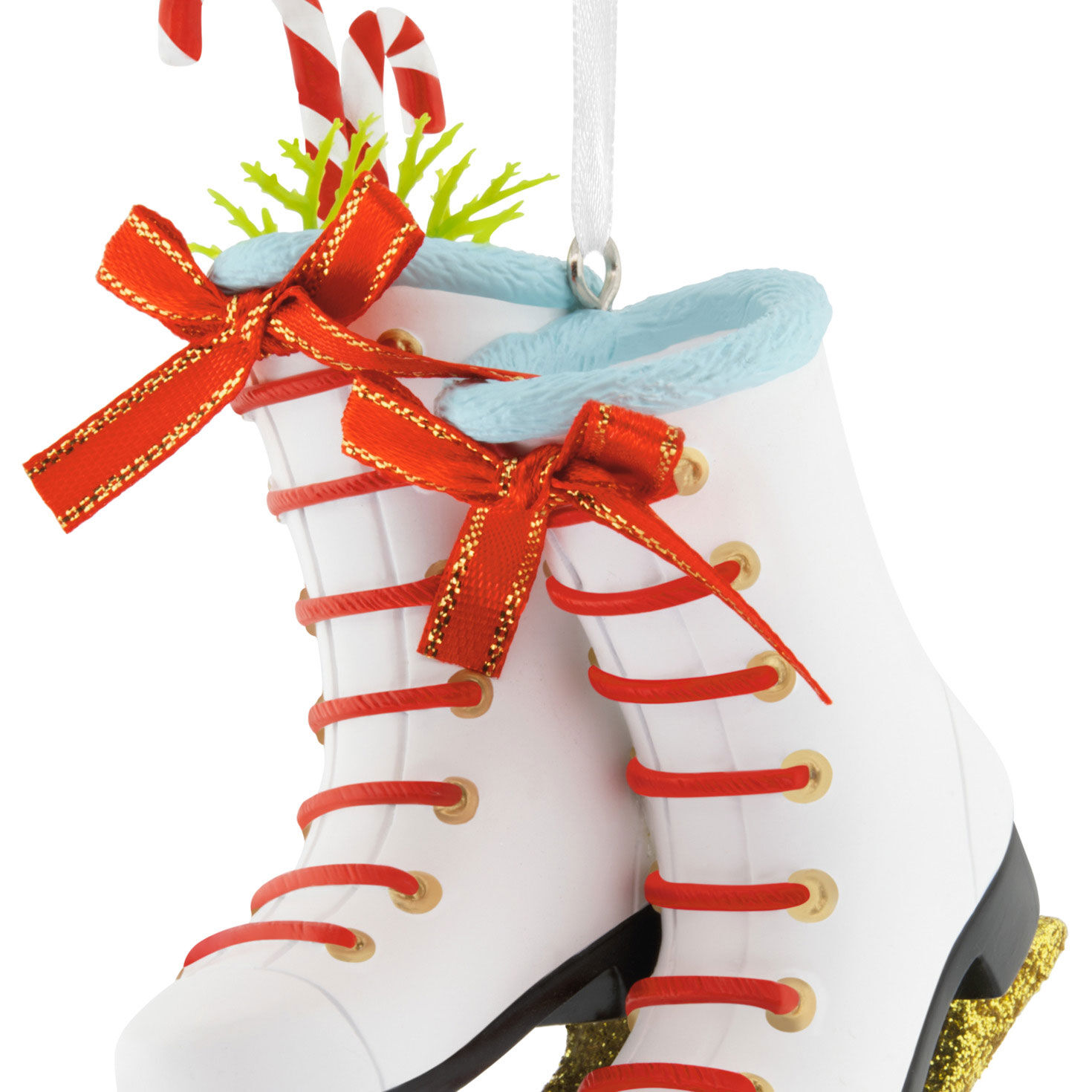 Ice Skates Christmas Ornament closeup view image number 5