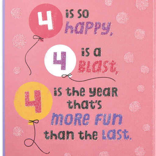 Four Is Fun 4th Birthday Card With Stickers, 