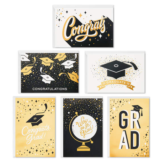 Confetti Celebration Assorted Graduation Cards, Pack of 36