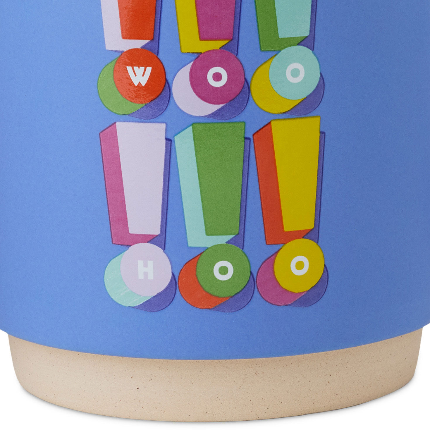 Woo Hoo Exclamation Points Blue Ceramic Mug  image number 3