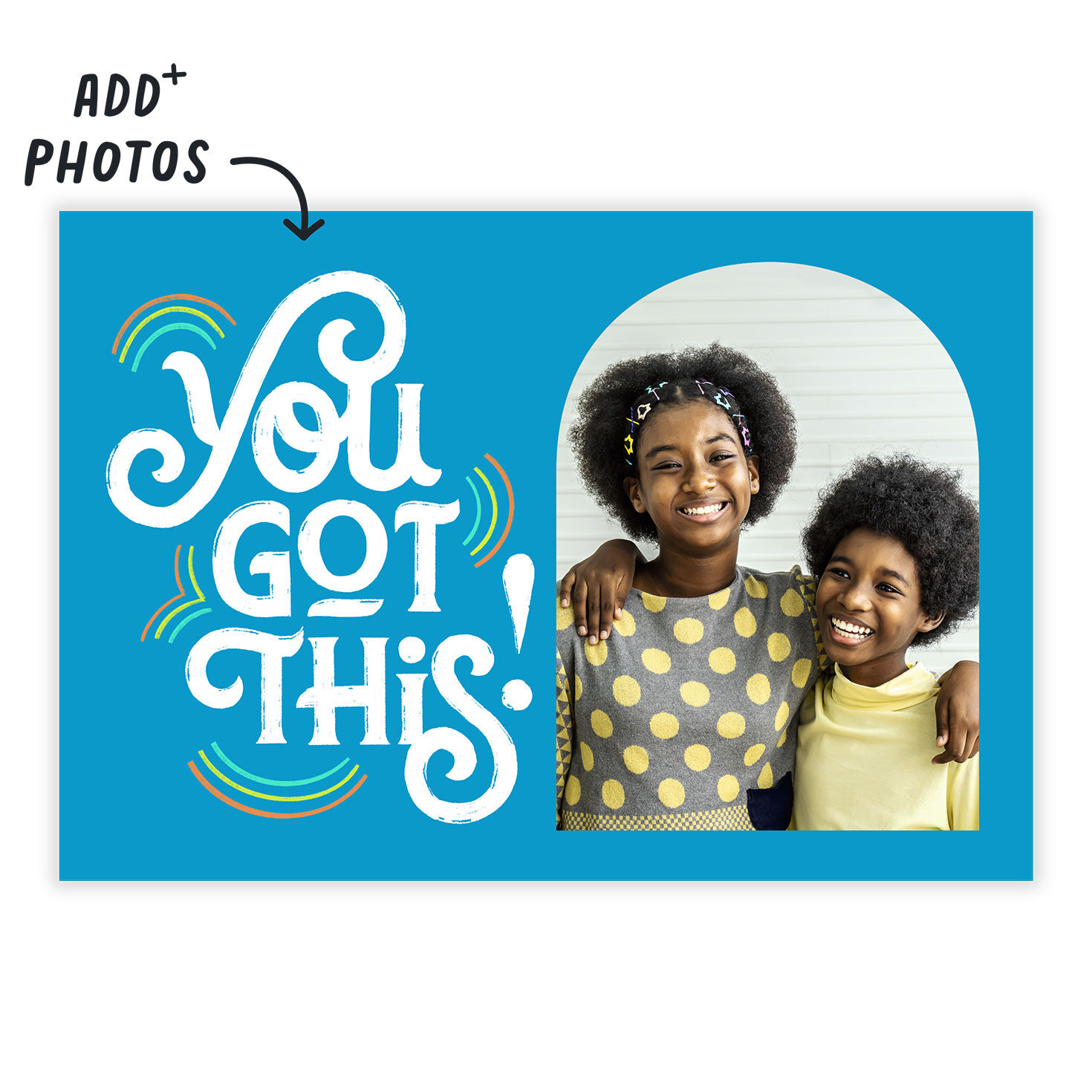 Personalized Rainbow Designs Encouragement Photo Card  image number 2