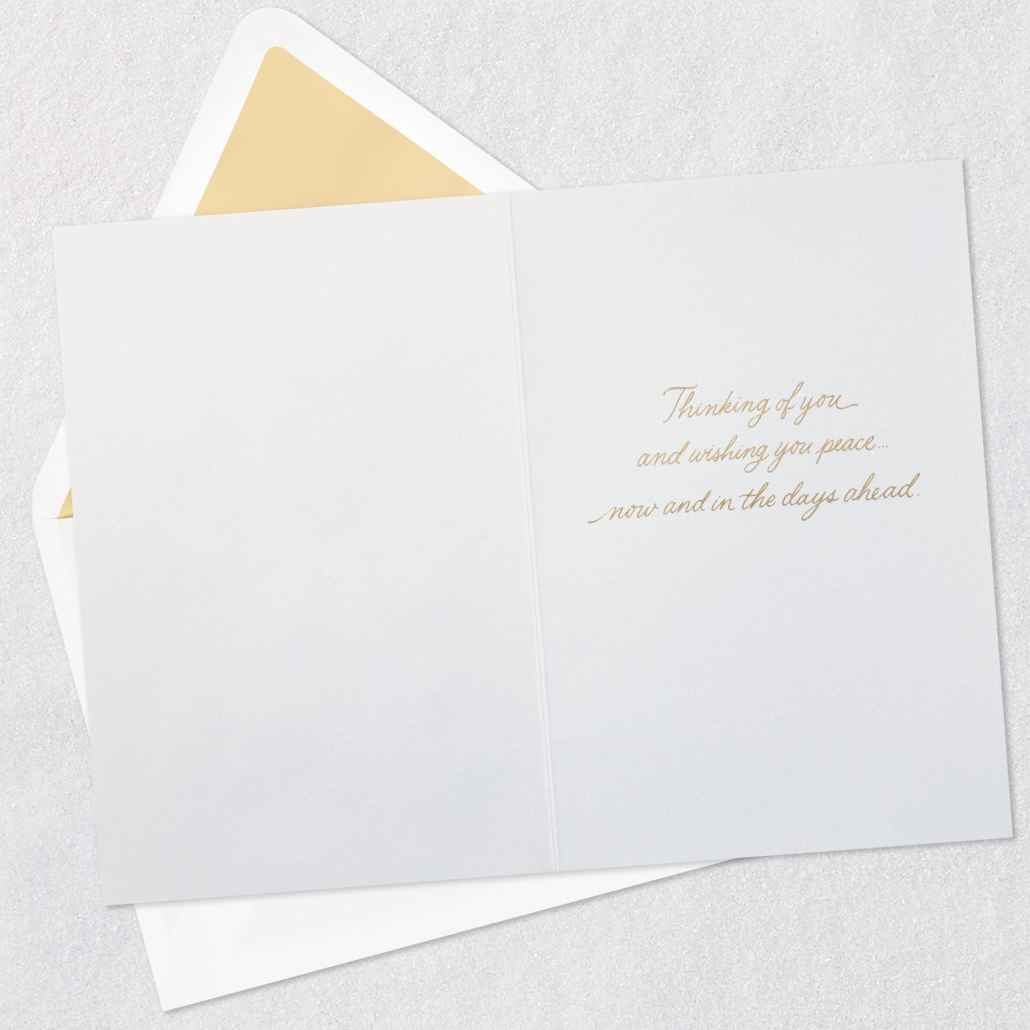 Yellow and Gold Butterflies Sympathy Card Open card with envelope image number 3