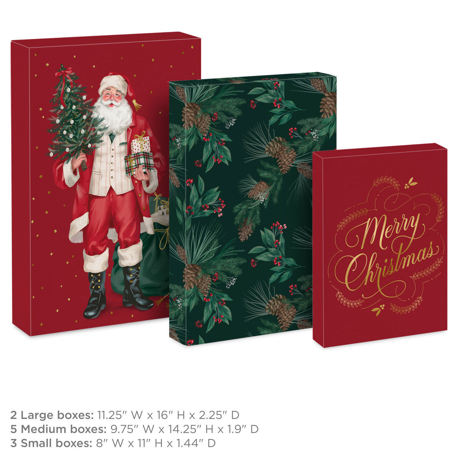 Classic 10-Pack Assortment Christmas Gift Boxes measurement image number 3