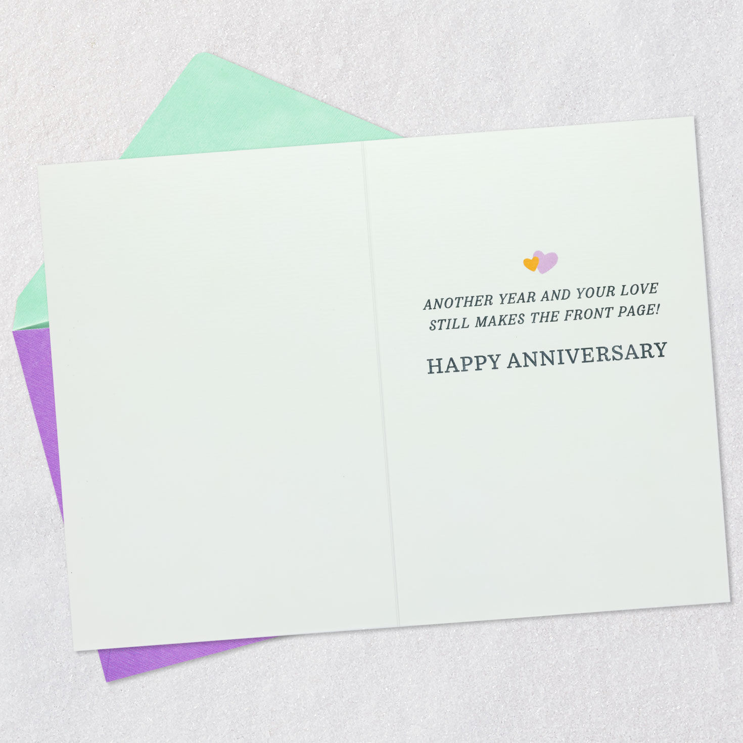 Newspaper Cartoon Anniversary Card Open card with envelope image number 3