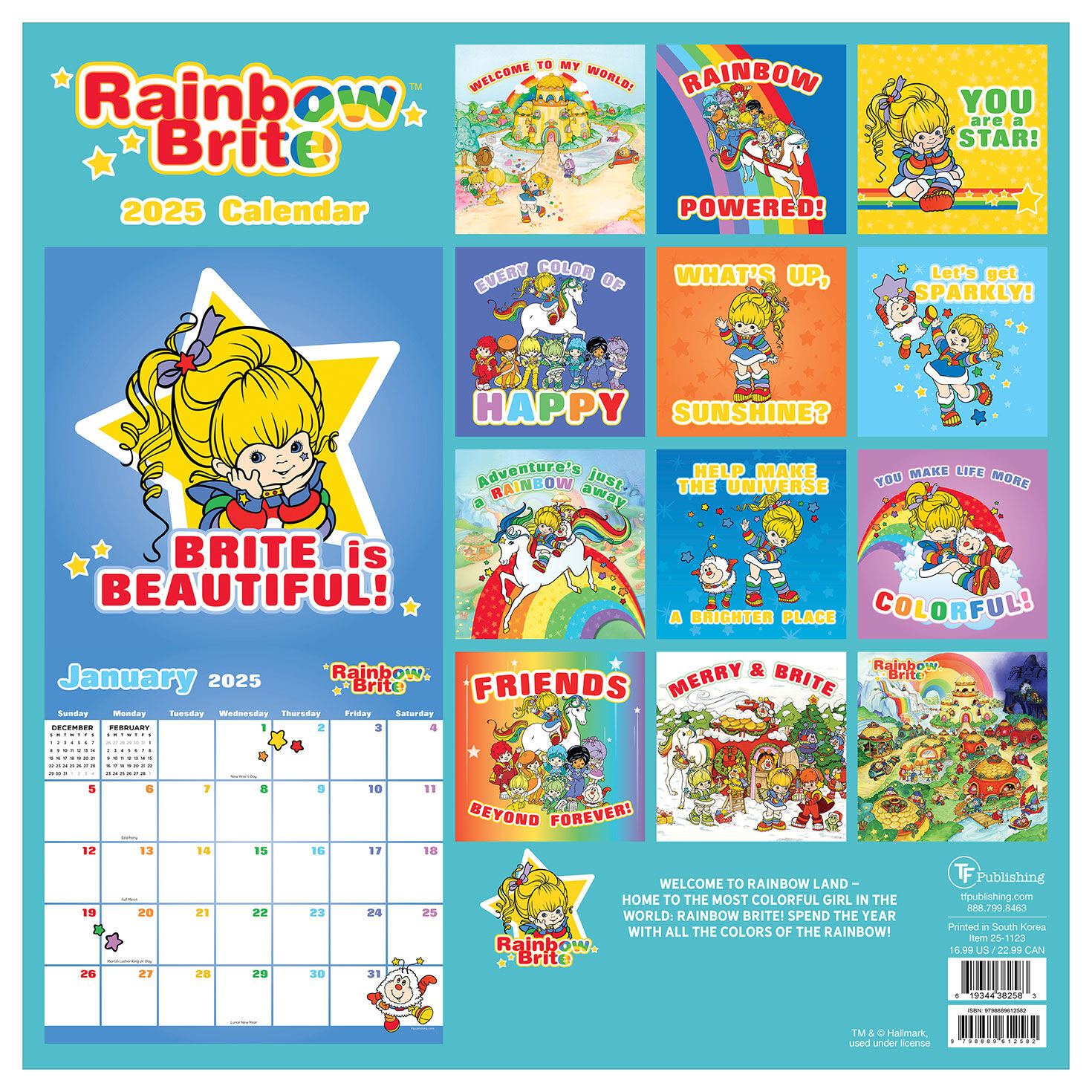 Rainbow Brite 2025 Wall Calendar Calendars & Planners Hallmark
