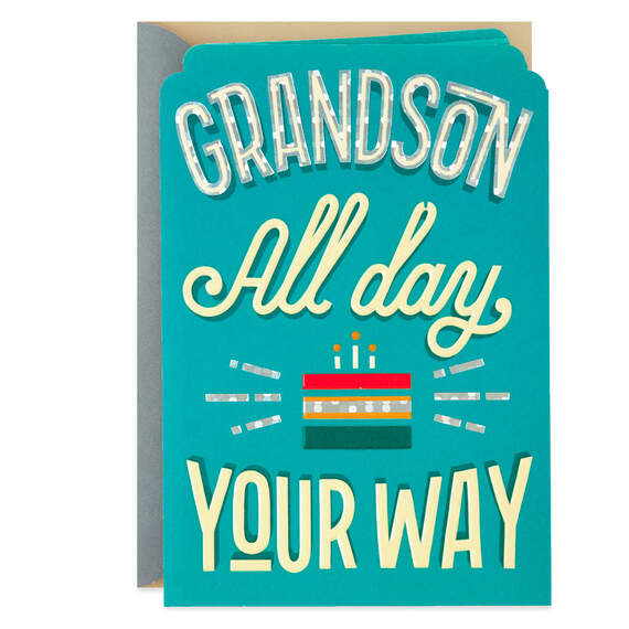 All Day Your Way Birthday Card for Grandson, , large image number 1