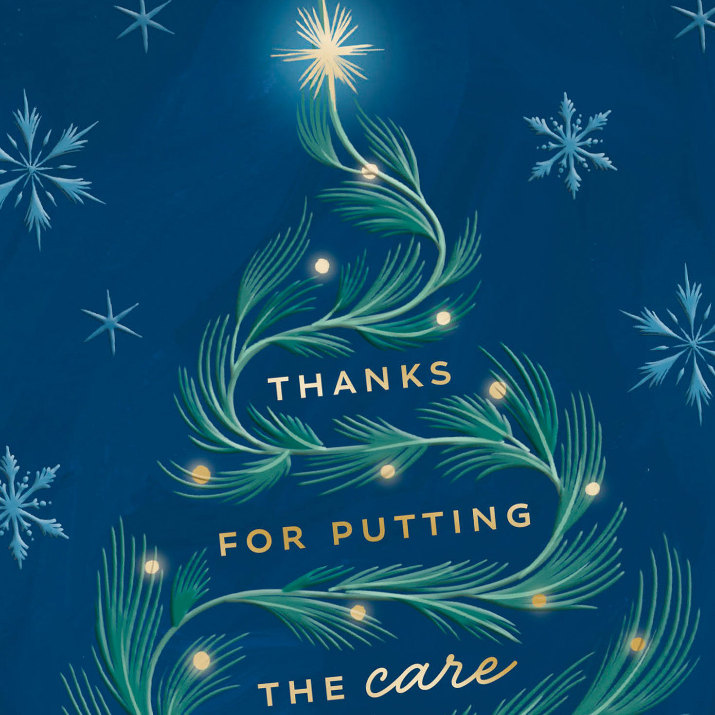 Navy Christmas Tree Healthcare Worker Card Card Front Detail image number 4