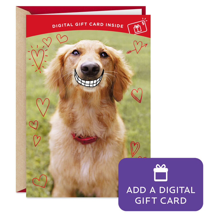You Make Me Smile Gift Card Greeting Valentine's Day Card