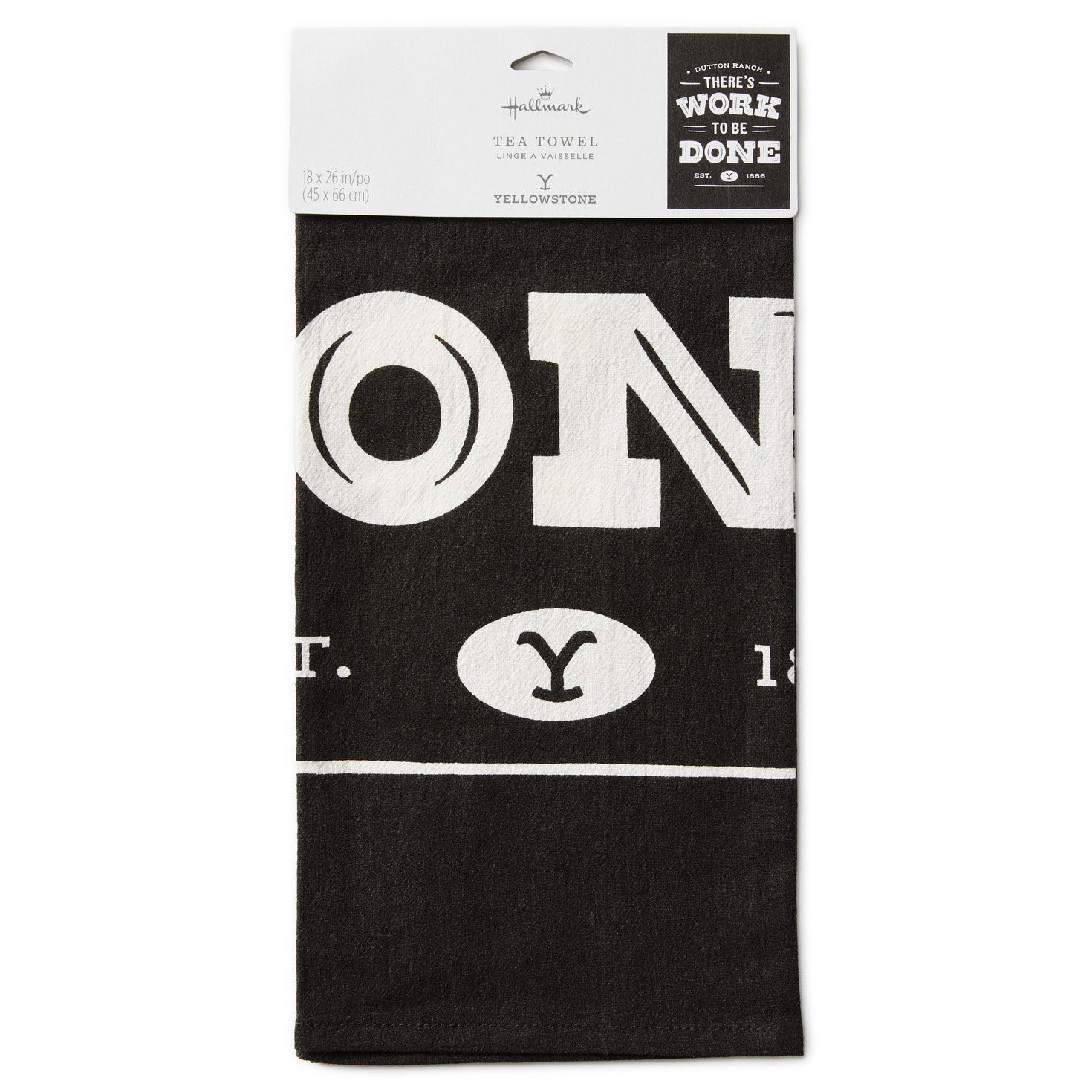 Yellowstone Dark Gray Tea Towel With Dutton Quote package image number 5
