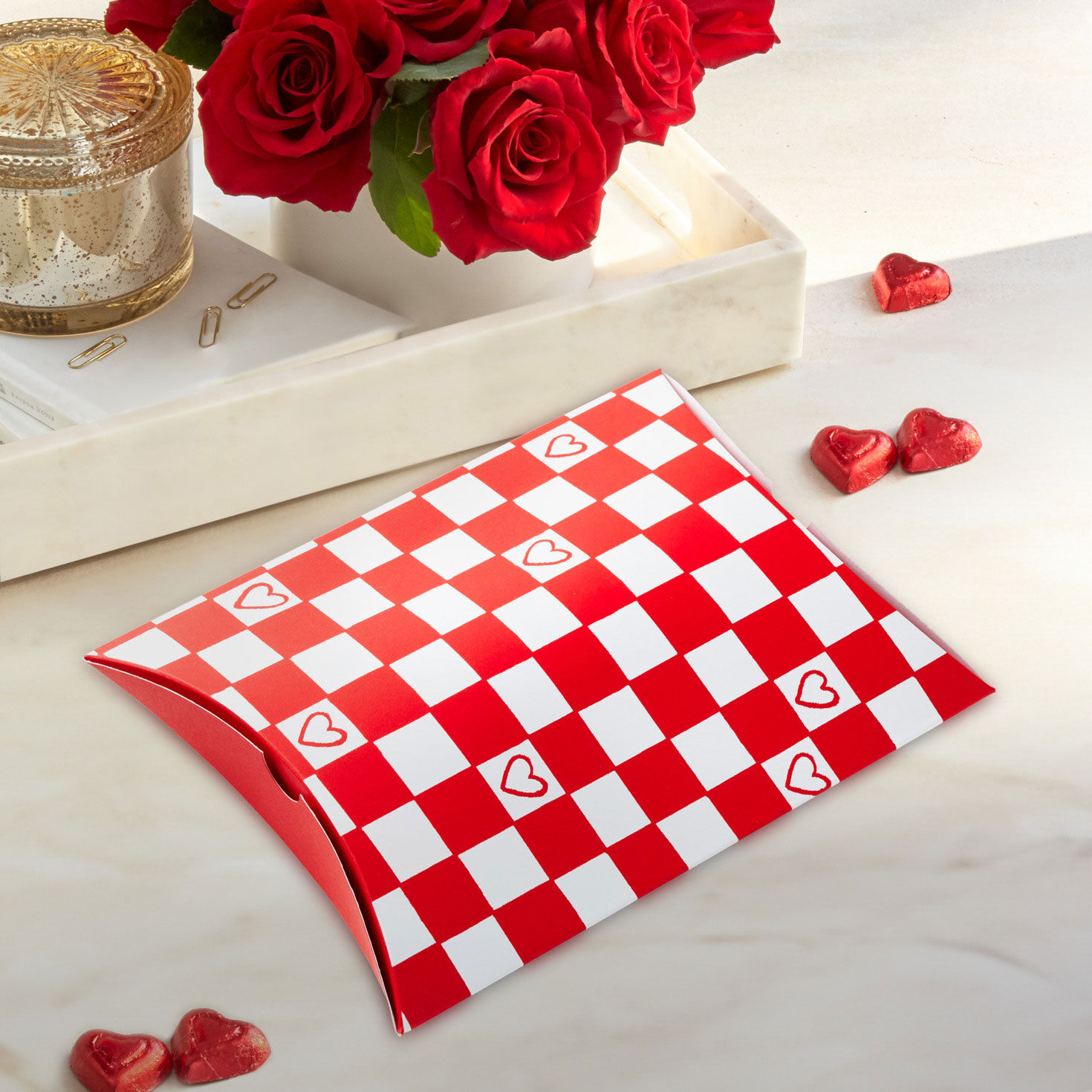 Red and White Check Extra-Large Valentine's Day Pillow Box for only USD 2.49 | Hallmark